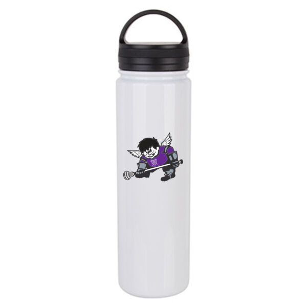 23oz Stainless Steel Flask Bottle w/Portable Lid - Sublimated Logo Thumbnail