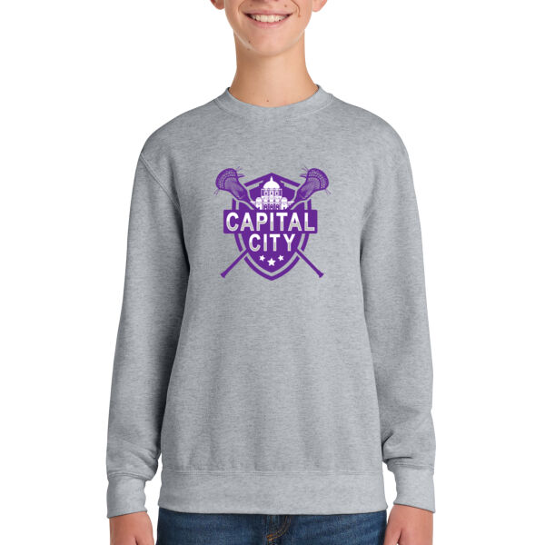Port & Co™ Youth Core Fleece Crewneck Sweatshirt - Printed Logo Thumbnail